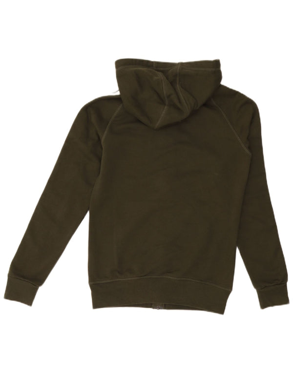 Maglione con cappuccio e zip da donna ADIDAS UK 6 XS verde cotone