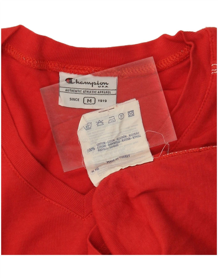 T-shirt corta da donna CHAMPION Top UK 12 cotone rosso medio