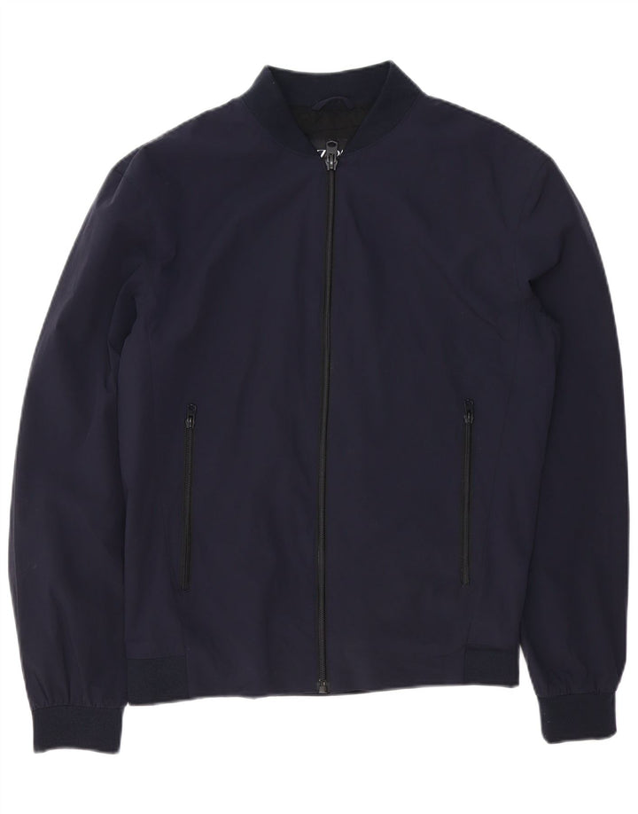 Giubbotto bomber da uomo Zara UK 38 nylon blu navy medio