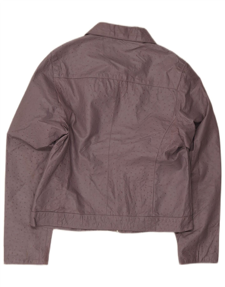 Giacca in pelle vintage da donna IT 46 grande viola