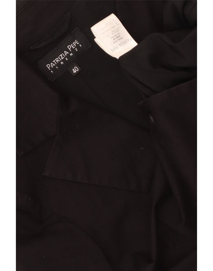 Patrizia Pepe Giacca Blazer Crop 2 Bottoni Donna IT 40 Small Cotone Nero