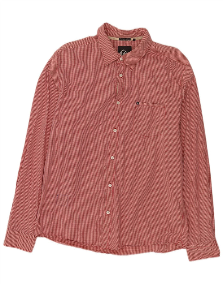 Camicia da uomo Quiksilver XL in cotone a quadretti rossi