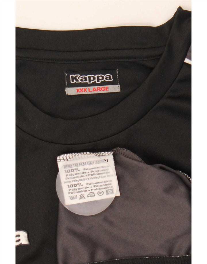 Top grafico da uomo Kappa manica lunga 3XL Nero Colourblock Poliammide