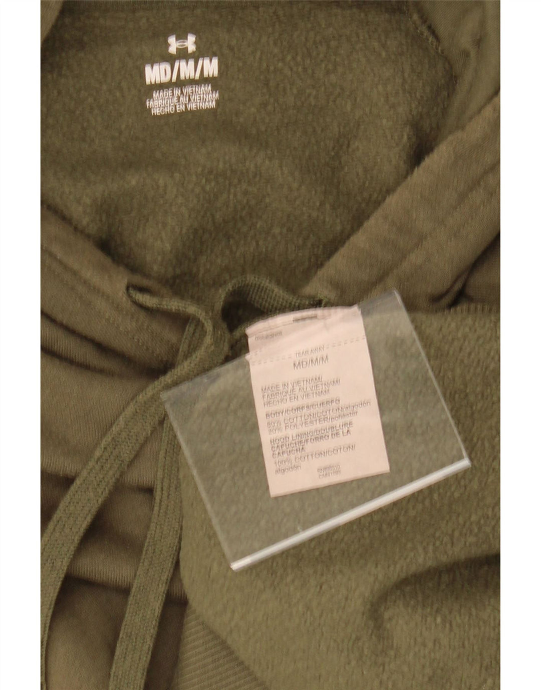 UNDER ARMOUR Mens Hoodie Jumper Medium Green Cotton Vintage Under Armour and Second-Hand Under Armour from Messina Hembry 