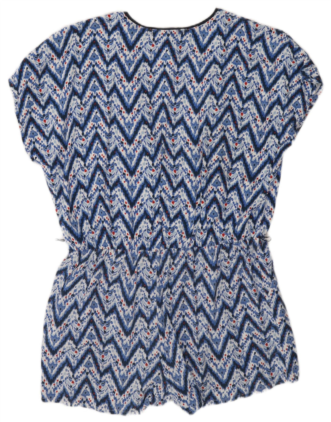 PEPE JEANS Womens Playsuit UK 16 Large Blue Chevron