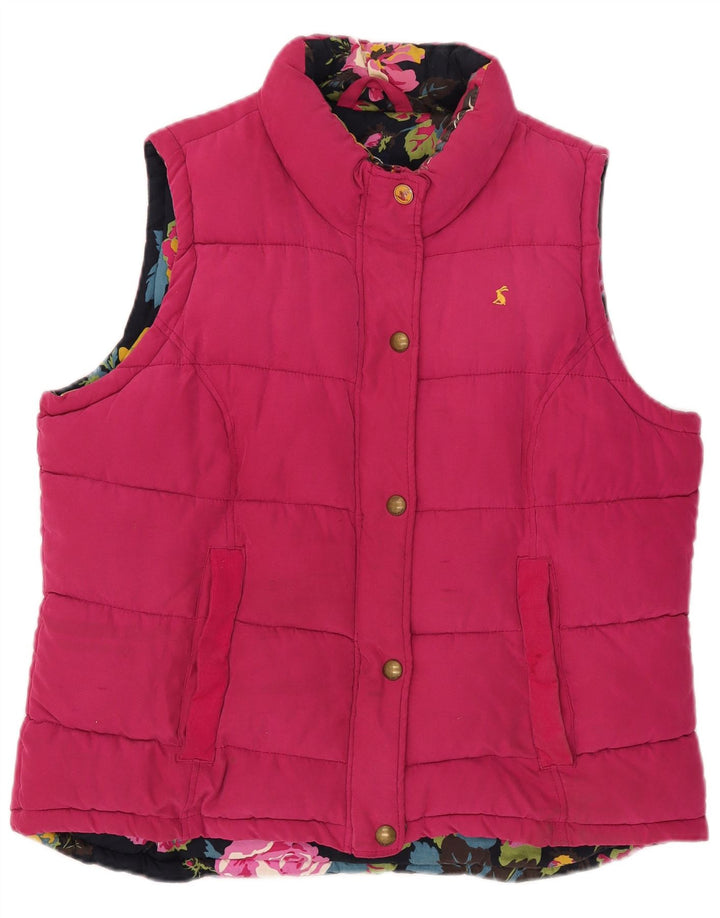 Gilet imbottito da donna Joules UK 14 grande rosa