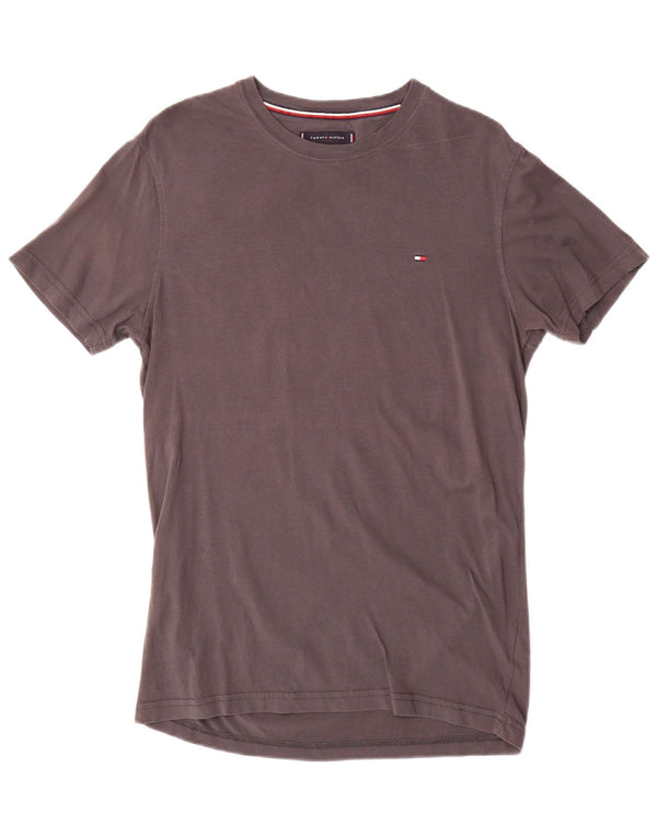 T-shirt da uomo Tommy Hilfiger Top piccola in cotone grigio