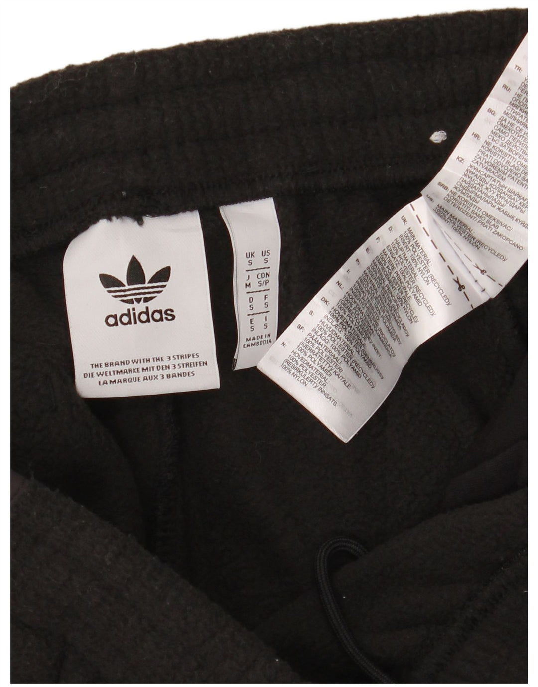 Pantaloni da tuta da uomo in pile ADIDAS Joggers piccoli in poliestere nero