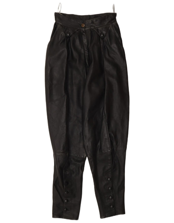 Vintage Womens High Waist Trousers EU 36 Small W26 L30 Black