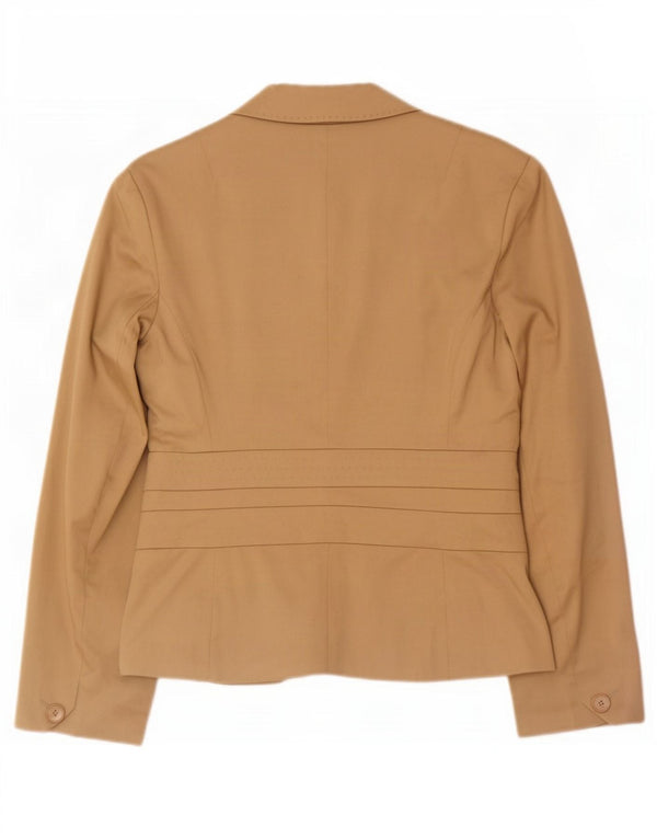 Giacca blazer a 2 bottoni da donna Betty Barclay UK 16 grande cotone beige