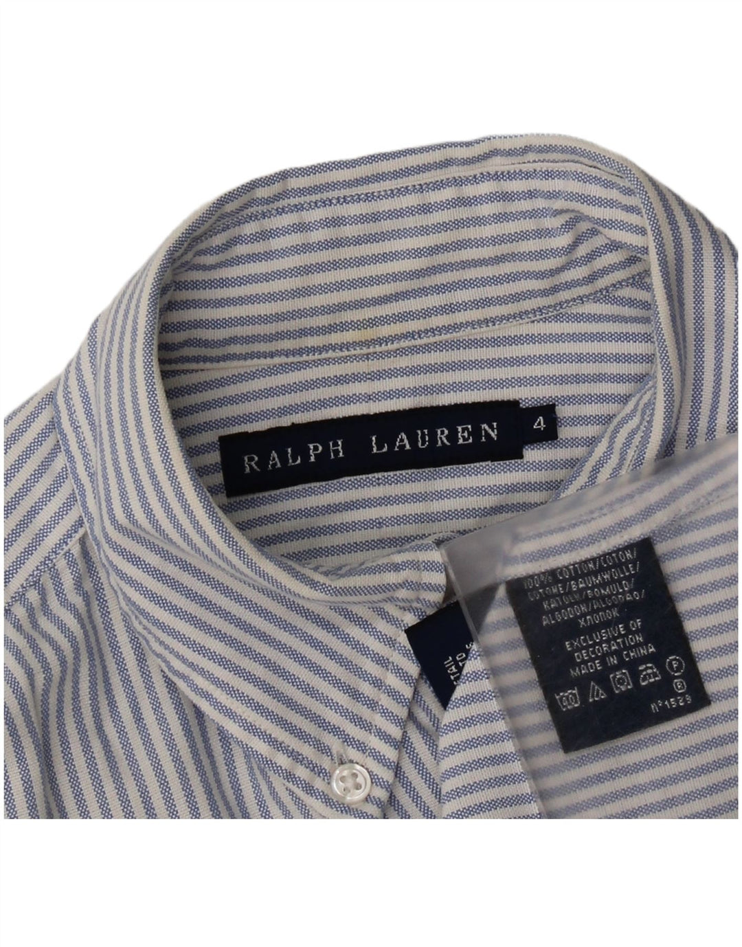 Camicia da donna Ralph Lauren US 4 Small in cotone gessato blu