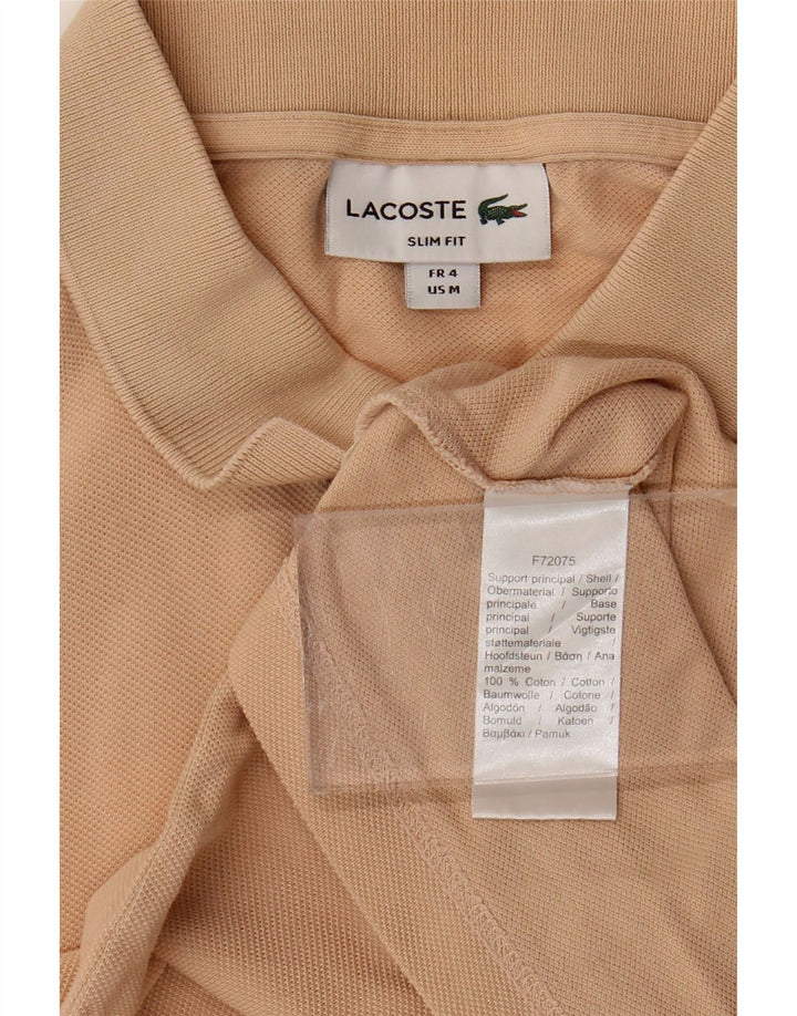 Polo da uomo slim fit Lacoste taglia 4 in cotone beige medio
