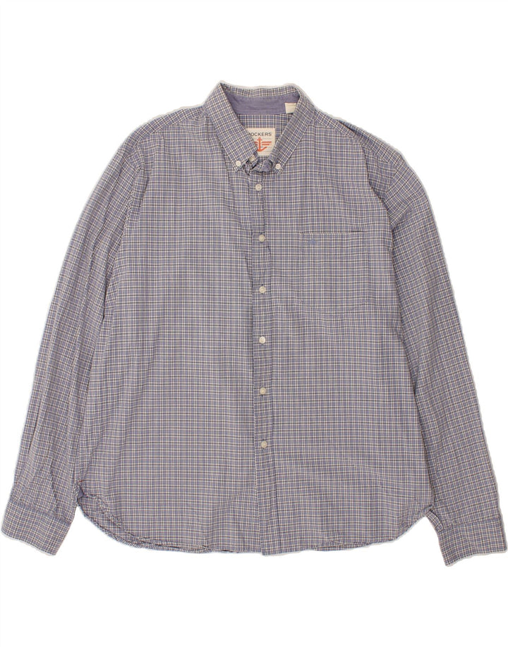DOCKERS Mens Shirt XL Blue Check Cotton Vintage Dockers and Second-Hand Dockers from Messina Hembry 