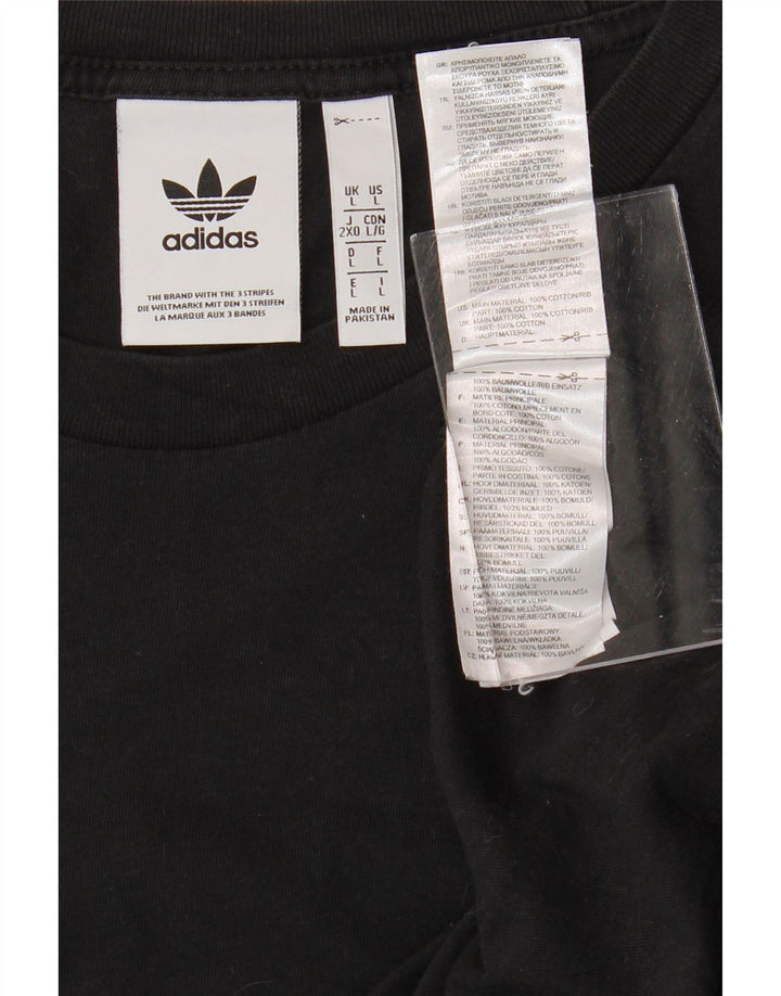 T-shirt da uomo ADIDAS Top grande in cotone nero