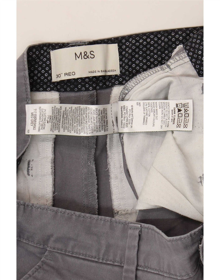Pantaloncini chino da uomo Marks & Spencer W30 cotone grigio medio