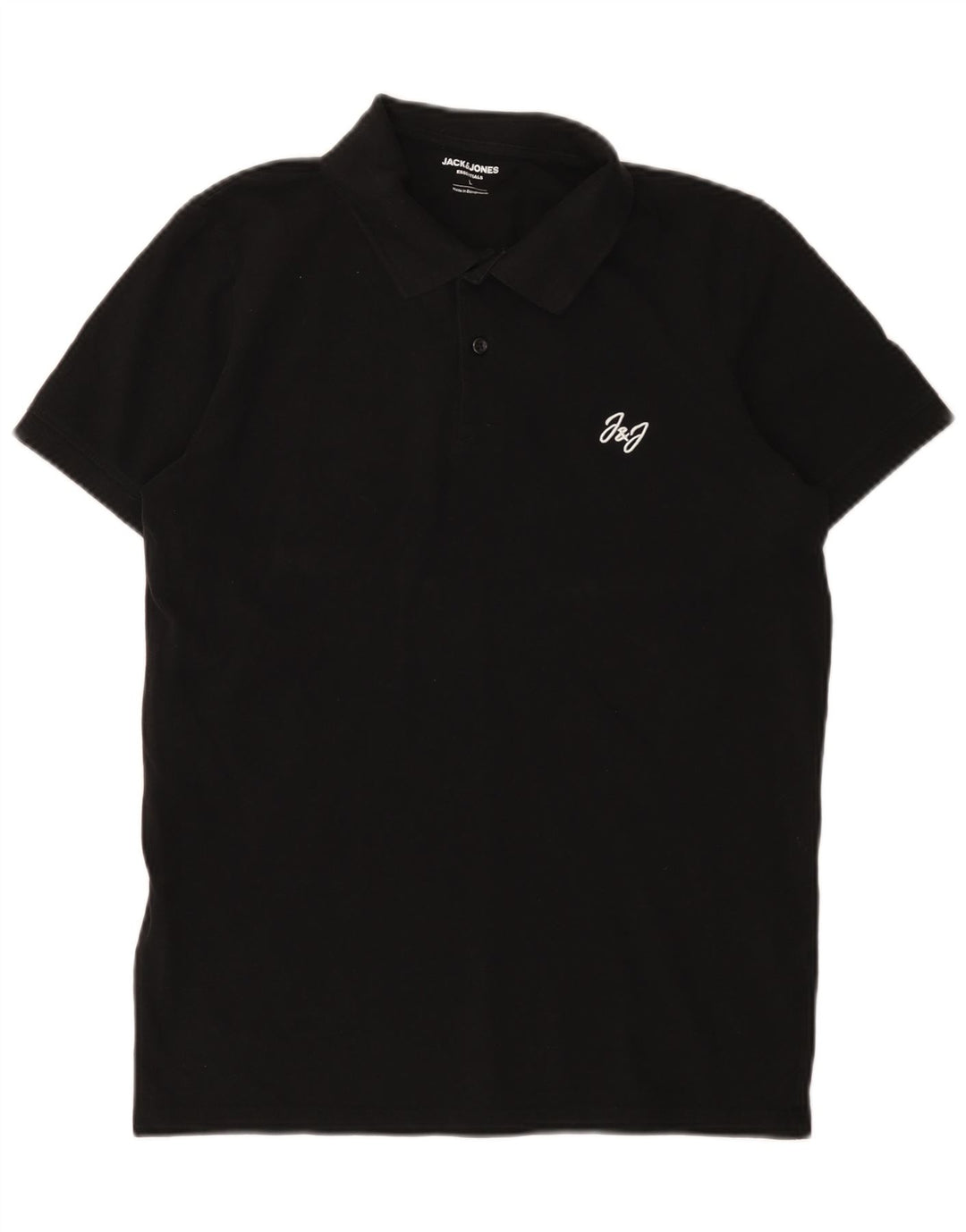 Polo da uomo Jack & Jones grande in cotone nero