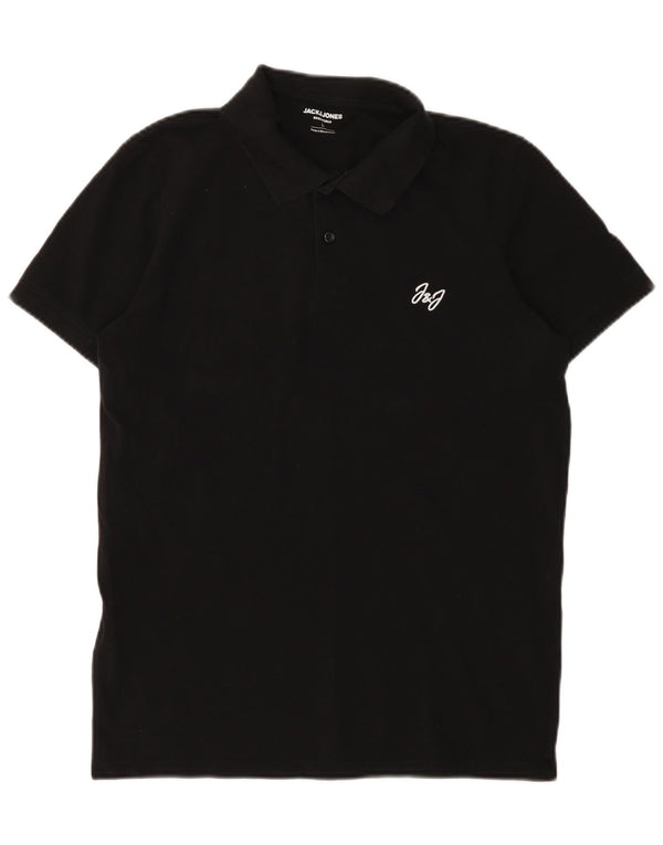 Polo da uomo Jack & Jones grande in cotone nero