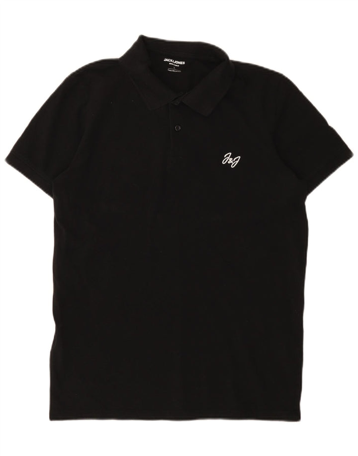 Polo da uomo Jack & Jones grande in cotone nero