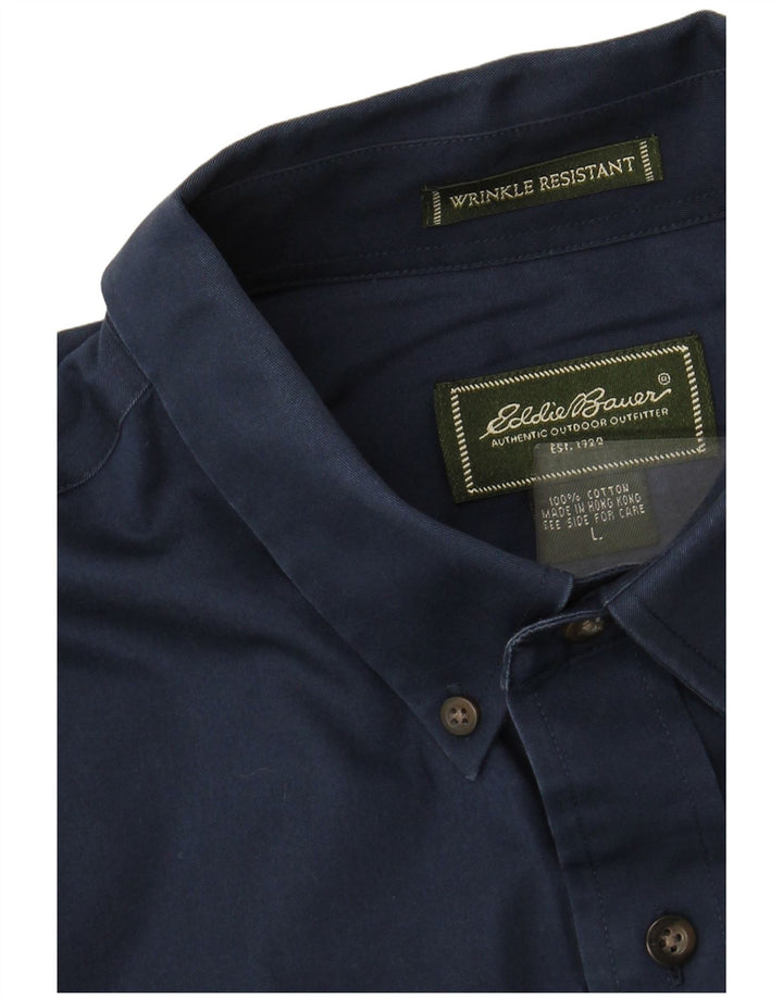 EDDIE BAUER Camicia da uomo resistente alle rughe Grande cotone blu navy