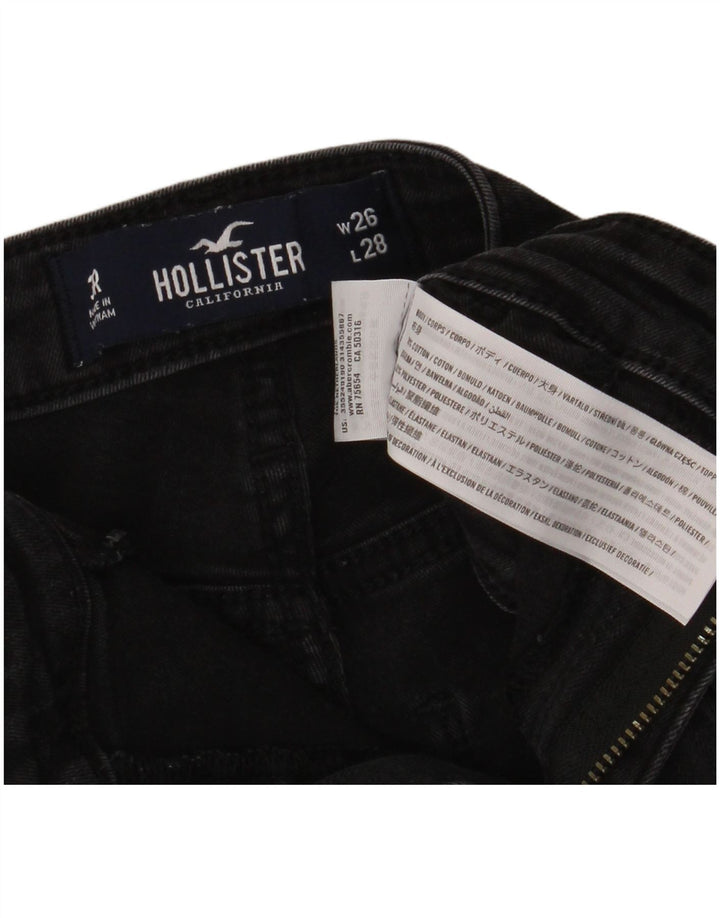 Jeans skinny a vita alta da donna HOLLISTER W26 L28 cotone nero