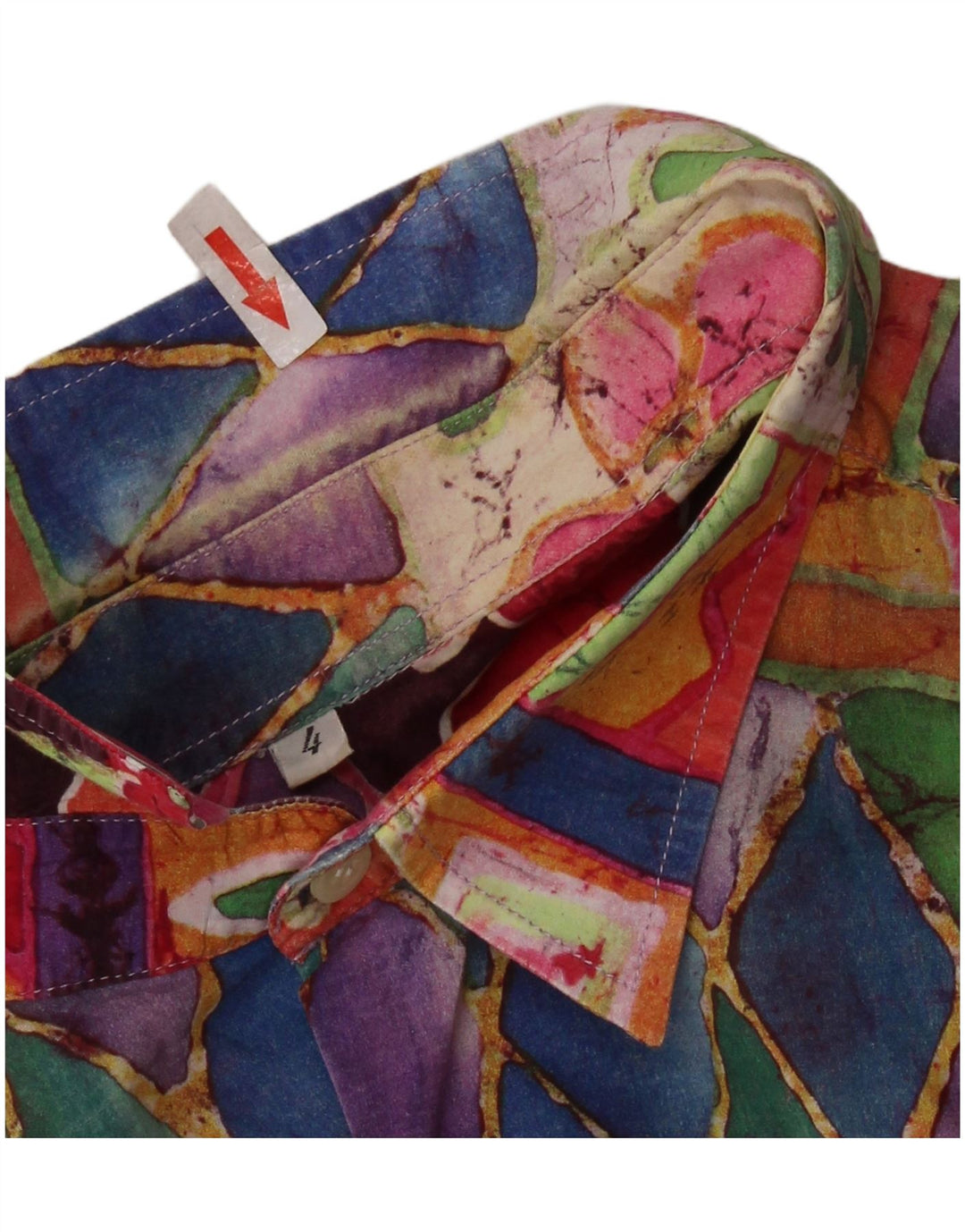 Camicia a maniche corte da uomo VINTAGE grande geometrica multicolore