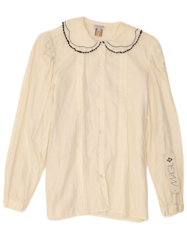 Camicetta da donna Magil UK 18 XL cotone maculato bianco sporco