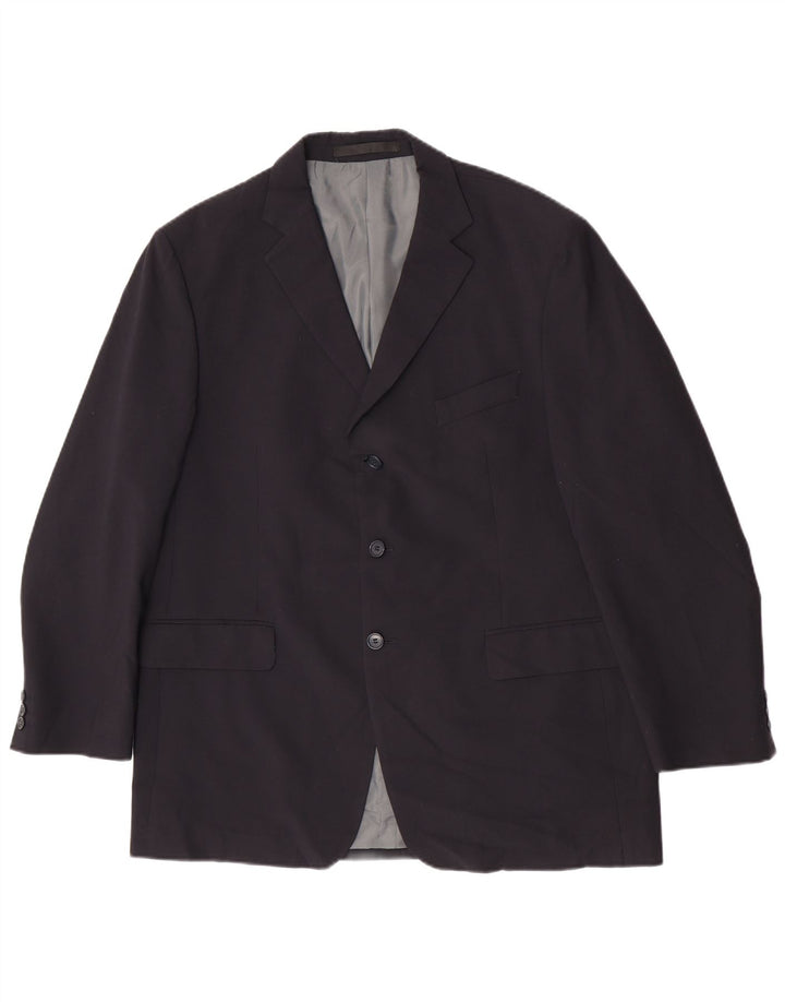 Giacca blazer a 3 bottoni Marks & Spencer da uomo UK 44 2XL poliestere blu navy