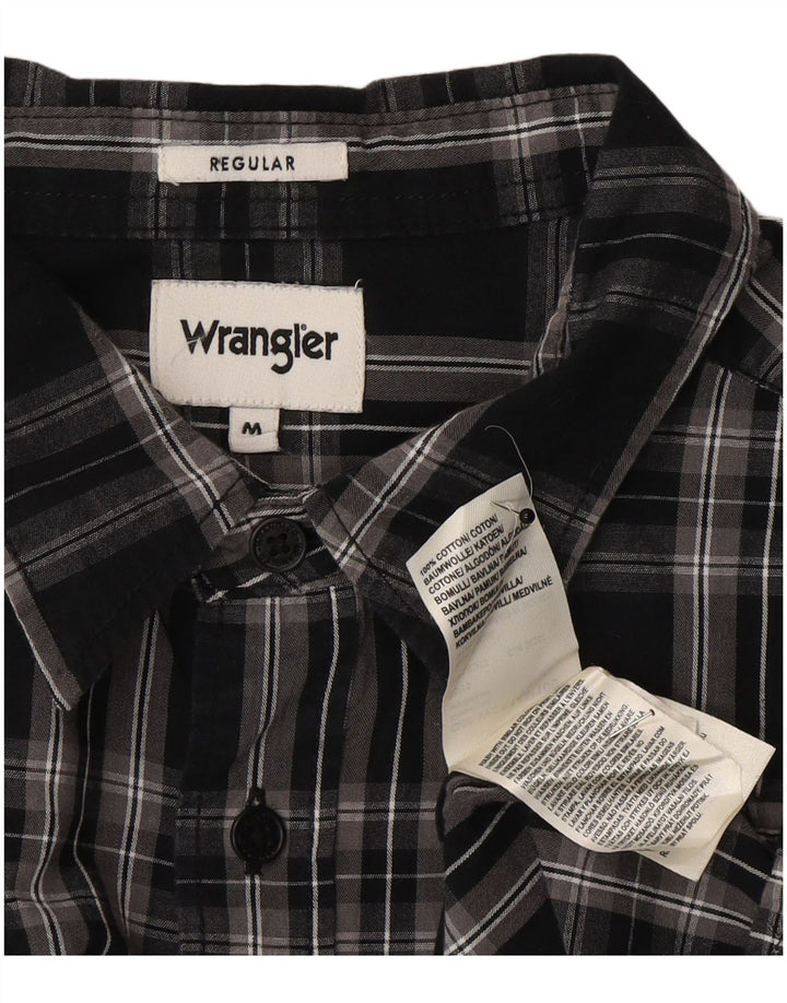 Camicia da uomo in flanella vestibilità regolare Wrangler, cotone a quadri nero medio