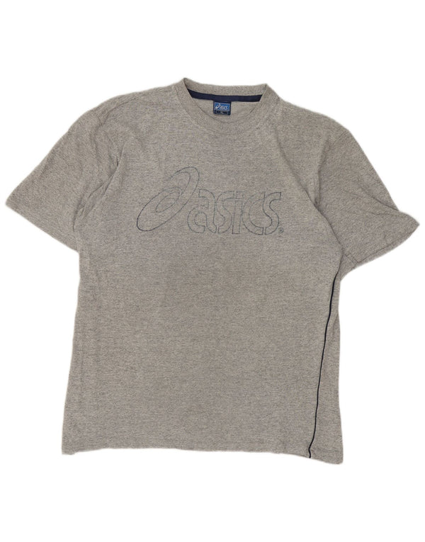 T-shirt grafica da uomo Asics Top XL in cotone chiazzato grigio