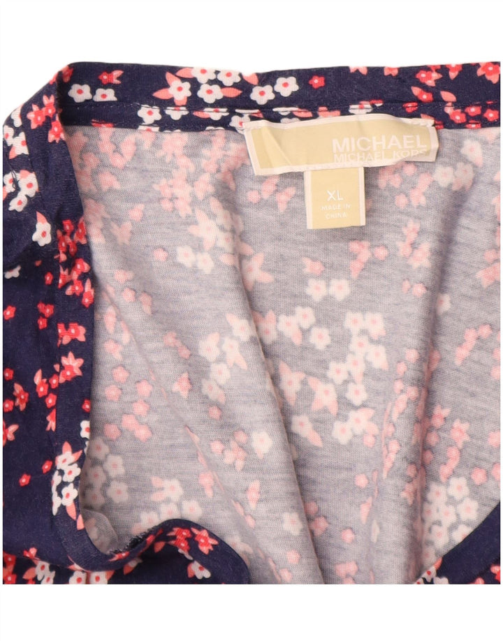 MICHAEL KORS Camicetta da donna Top UK 18 XL Blu navy floreale sintetico
