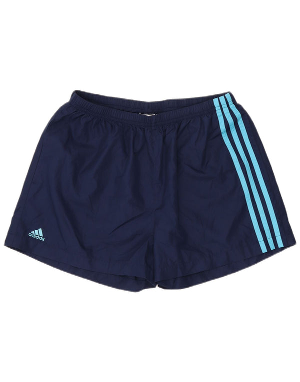 Pantaloncini sportivi da uomo Adidas medi in poliestere blu navy