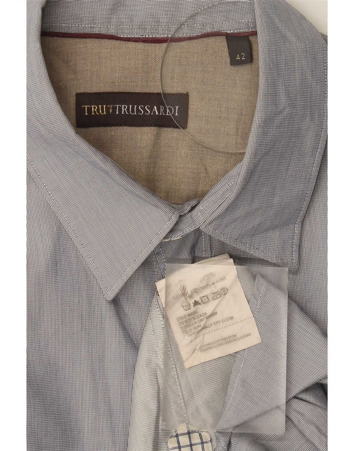 Camicia Trussardi Uomo Tg 42 Large Cotone Blu