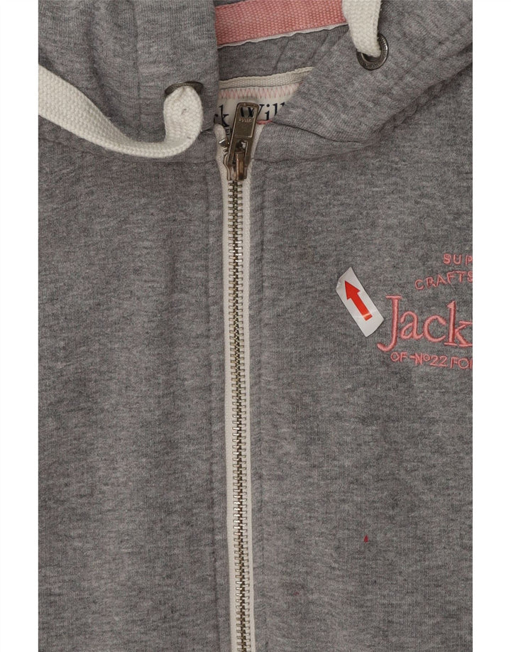 Maglione con cappuccio e zip oversize con grafica da donna Jack Wills UK 16 grande grigio