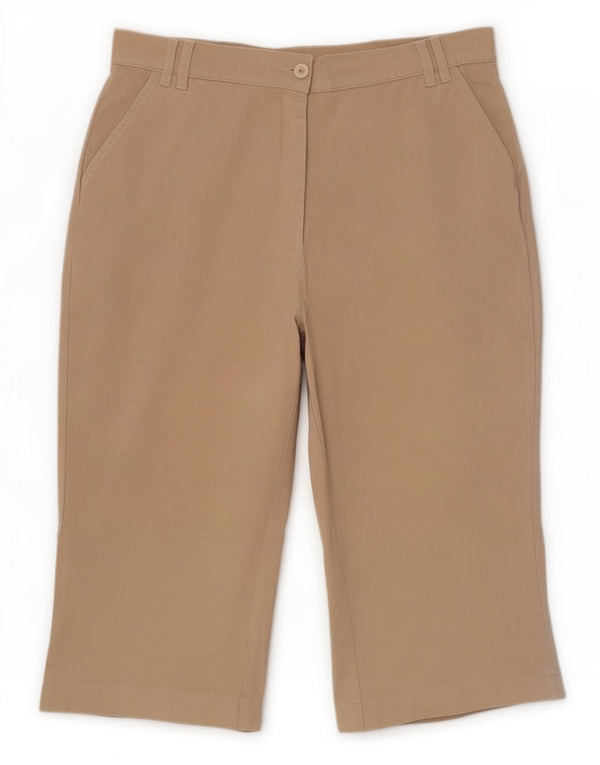 Marks & Spencer Womens High Waist Bermuda Shorts UK 16 Large W34 Beige
