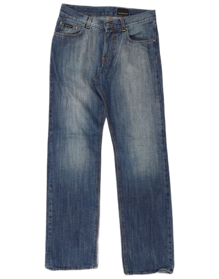 Jeans dritti da uomo Calvin Klein W30 L31 cotone blu