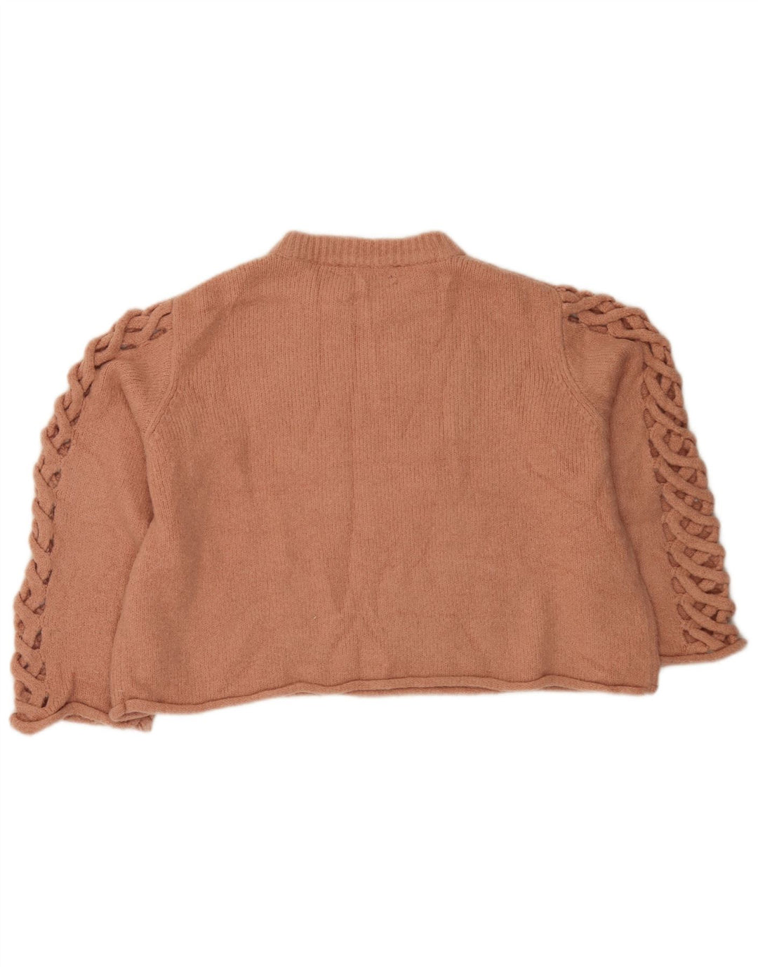 Maglione corto girocollo da donna Zara UK 12 Poliestere arancione medio