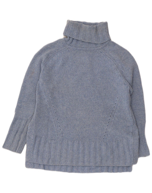 Maglione maglione oversize da donna Reiss con collo alto UK 10 piccolo lana blu