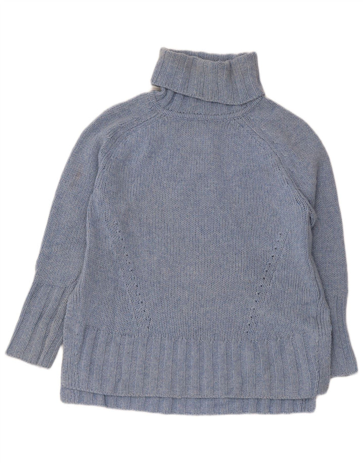 Maglione maglione oversize da donna Reiss con collo alto UK 10 piccolo lana blu