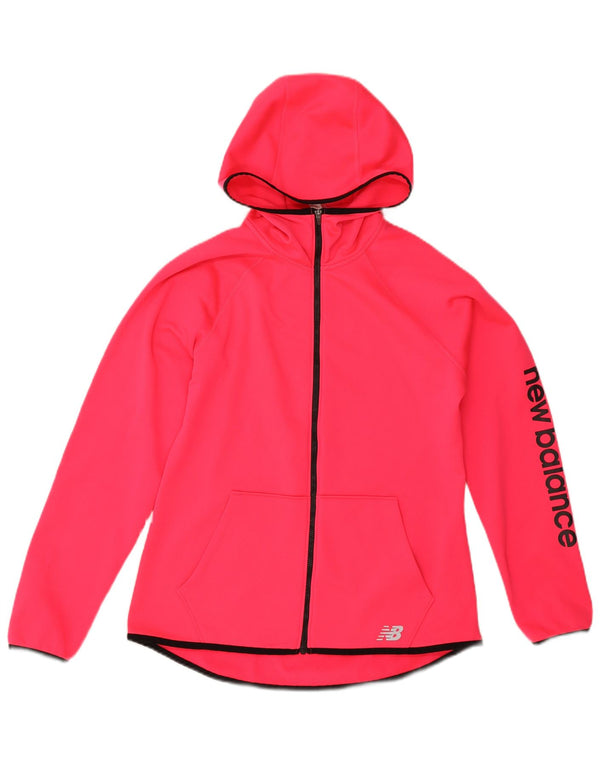 Maglione con cappuccio e zip grafica da donna New Balance UK 16 Large Rosa