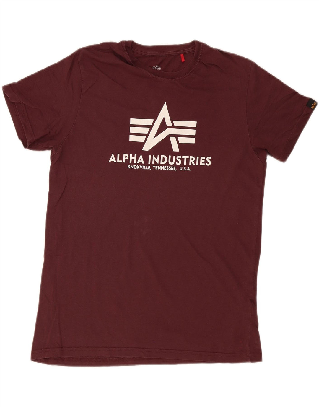 T-shirt grafica da uomo Alpha Industries Top in cotone bordeaux medio