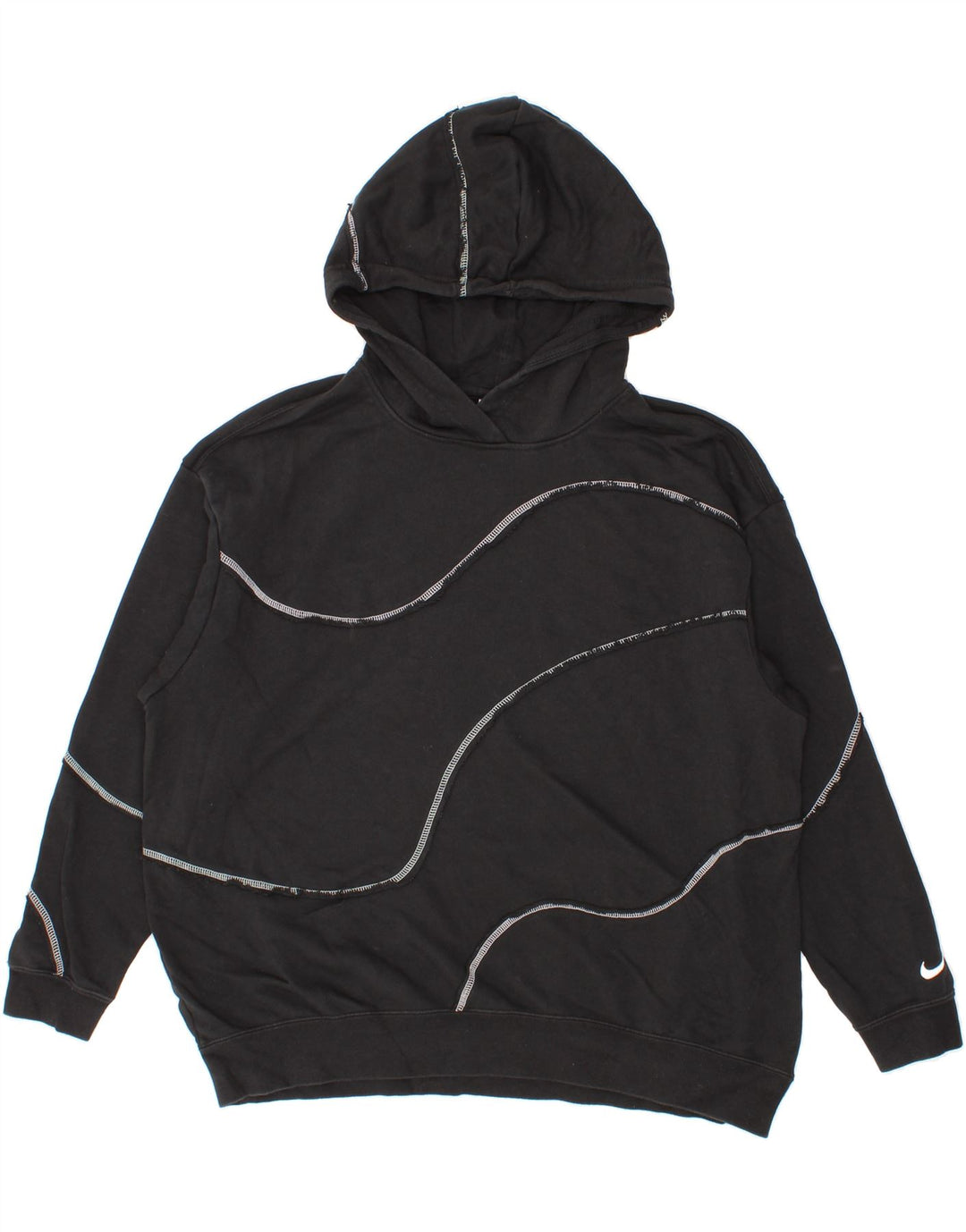 NIKE Mens Hoodie Jumper Medium Black Cotton Vintage Nike and Second-Hand Nike from Messina Hembry 