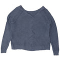 Maglione da donna Roxy corto oversize con scollo a V UK 16 grande cotone blu