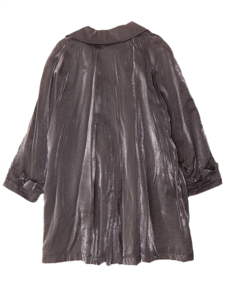 Cappotto doppiopetto oversize da donna vintage IT 42 Viscosa grigio medio