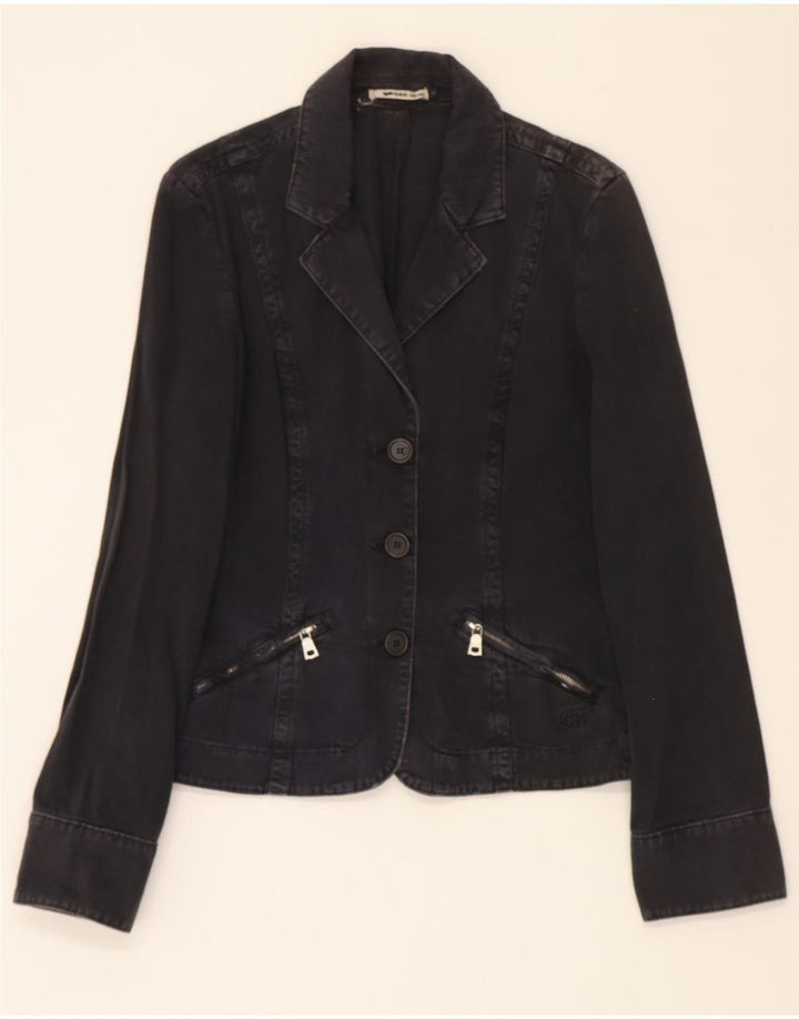 GAS Womens Denim Jacket UK 14 Large Navy Blue Cotton Vintage Gas and Second-Hand Gas from Messina Hembry 