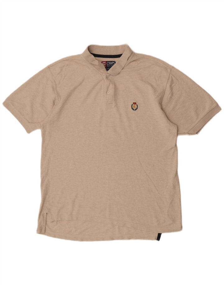 Polo da uomo CHAPS RALPH LAUREN in cotone screziato beige medio