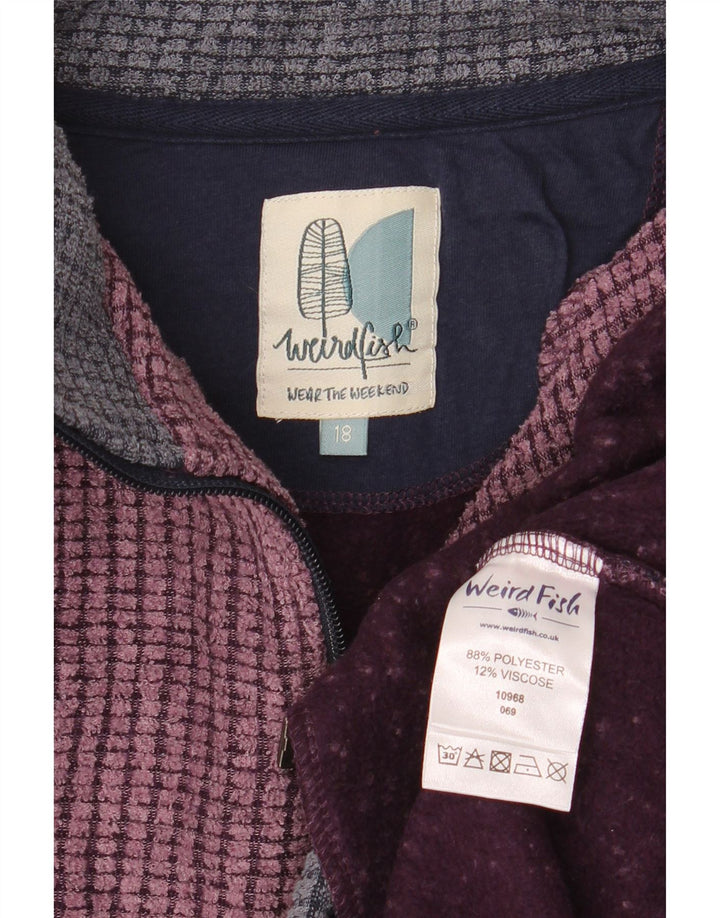 Felpa con collo con zip da donna Weird Fish UK 18 XL Poliestere viola