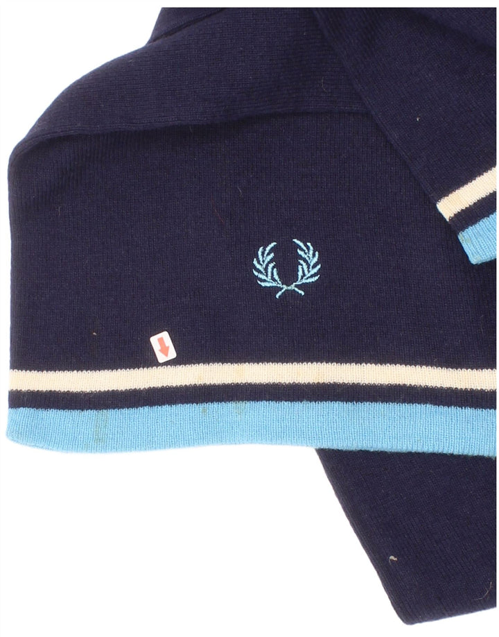 Sciarpa rettangolare da uomo Fred Perry, taglia unica, in nylon a righe blu navy