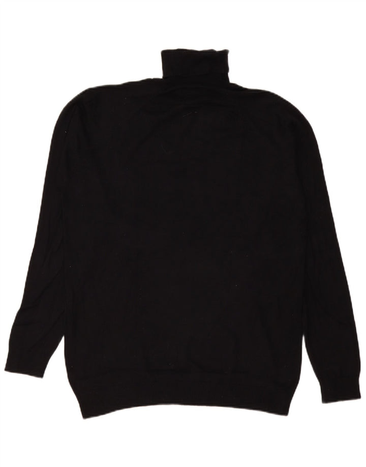 Maglione Zara da uomo con collo alto e viscosa nera media