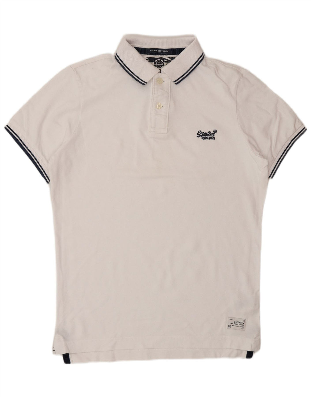 Polo da uomo SUPERDRY XL in cotone bianco