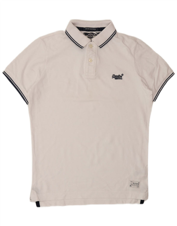 Polo da uomo SUPERDRY XL in cotone bianco